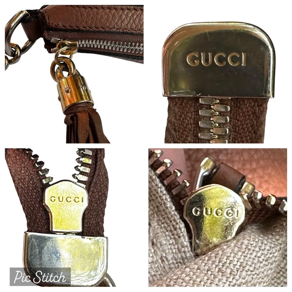 Gucci Cellarius Pebbled Leather Soho Chain Hobo Shoulder Bag Pink Tan Bohemian - Image 16