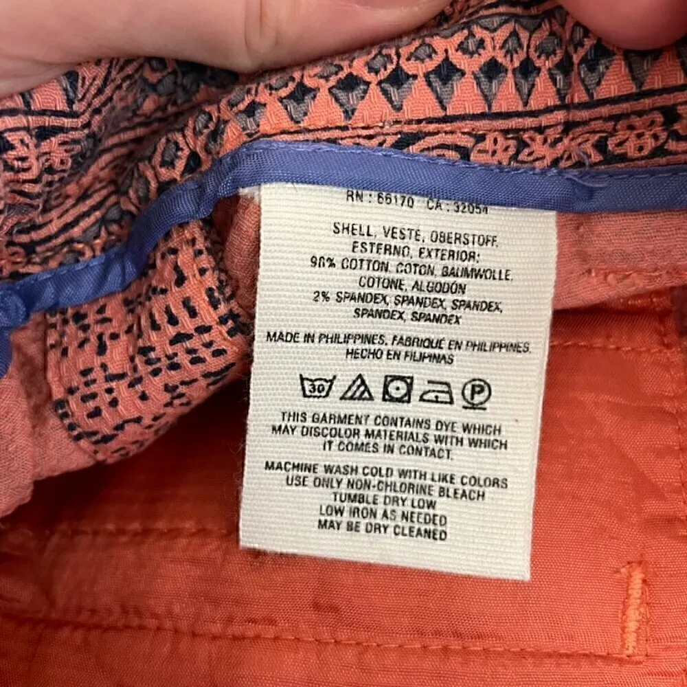 CARTONNIER ANTHROPOLOGIE Island Hopper Shorts Pink Navy Blue Printed Cotton Boho - Image 11