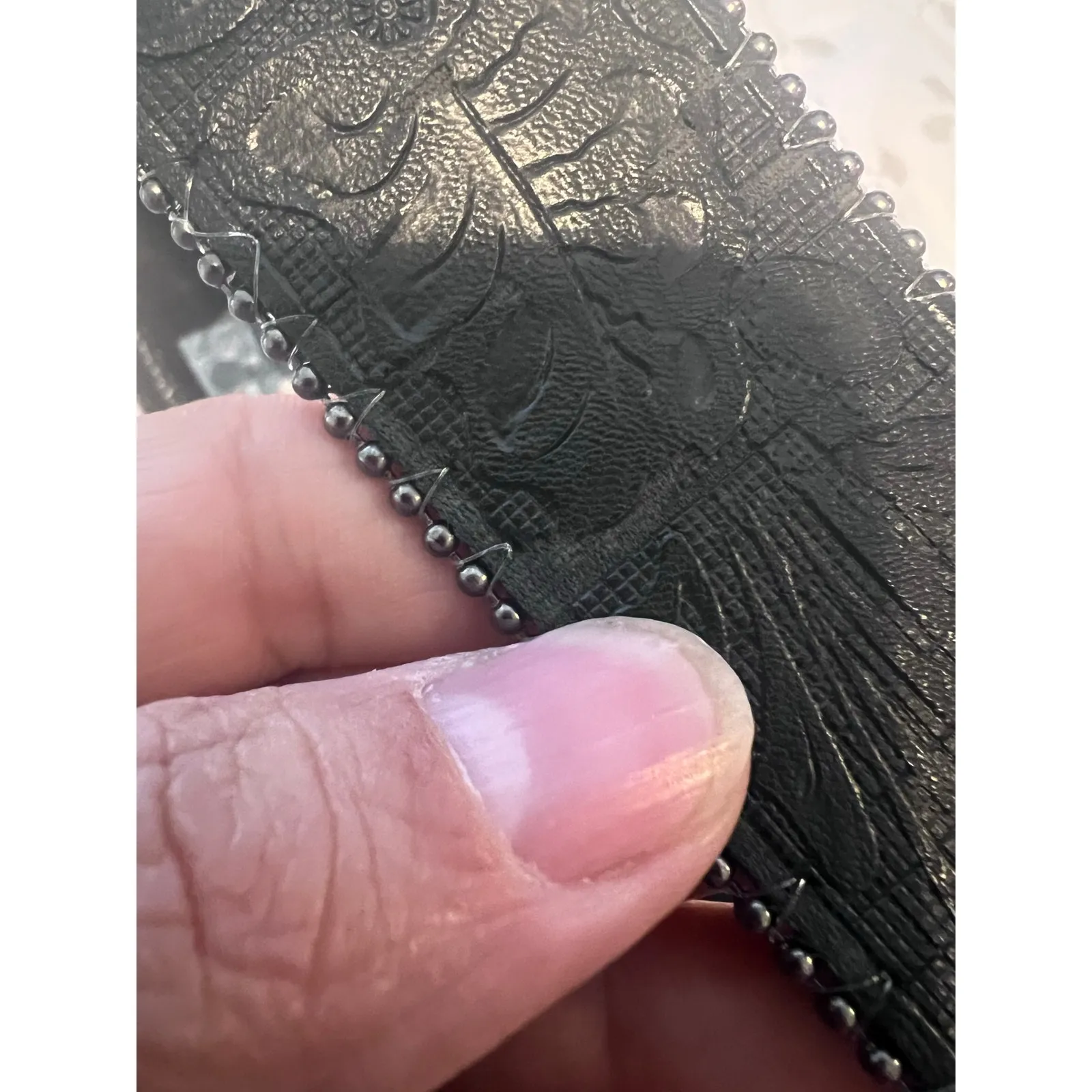 Genuine leather belt black size M women western Rodeo Cowgirl bling country - Image 3