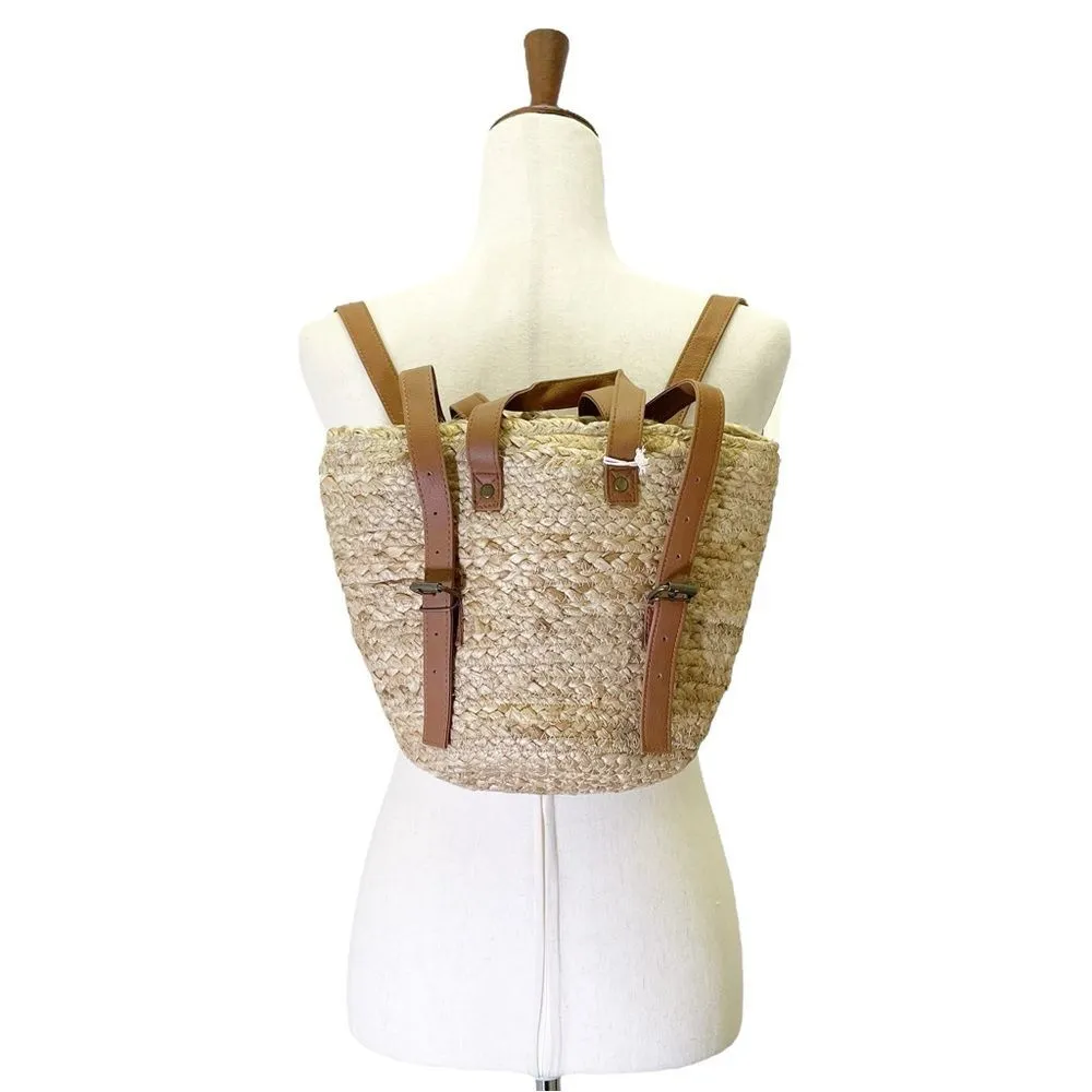 NWT XIX Palms Beachly The Shore Break Jute Insulated Picnic Cooler Backpack NEW Brown - Image 8