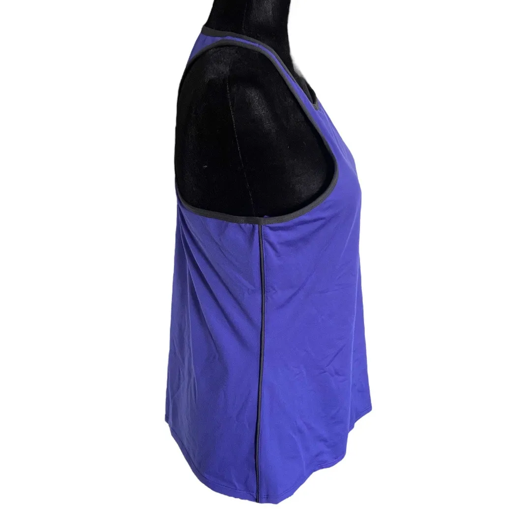 Fabletics Womens Tank Top Size XL Blue Black Neve‎ Built In Bra NEW - Image 3