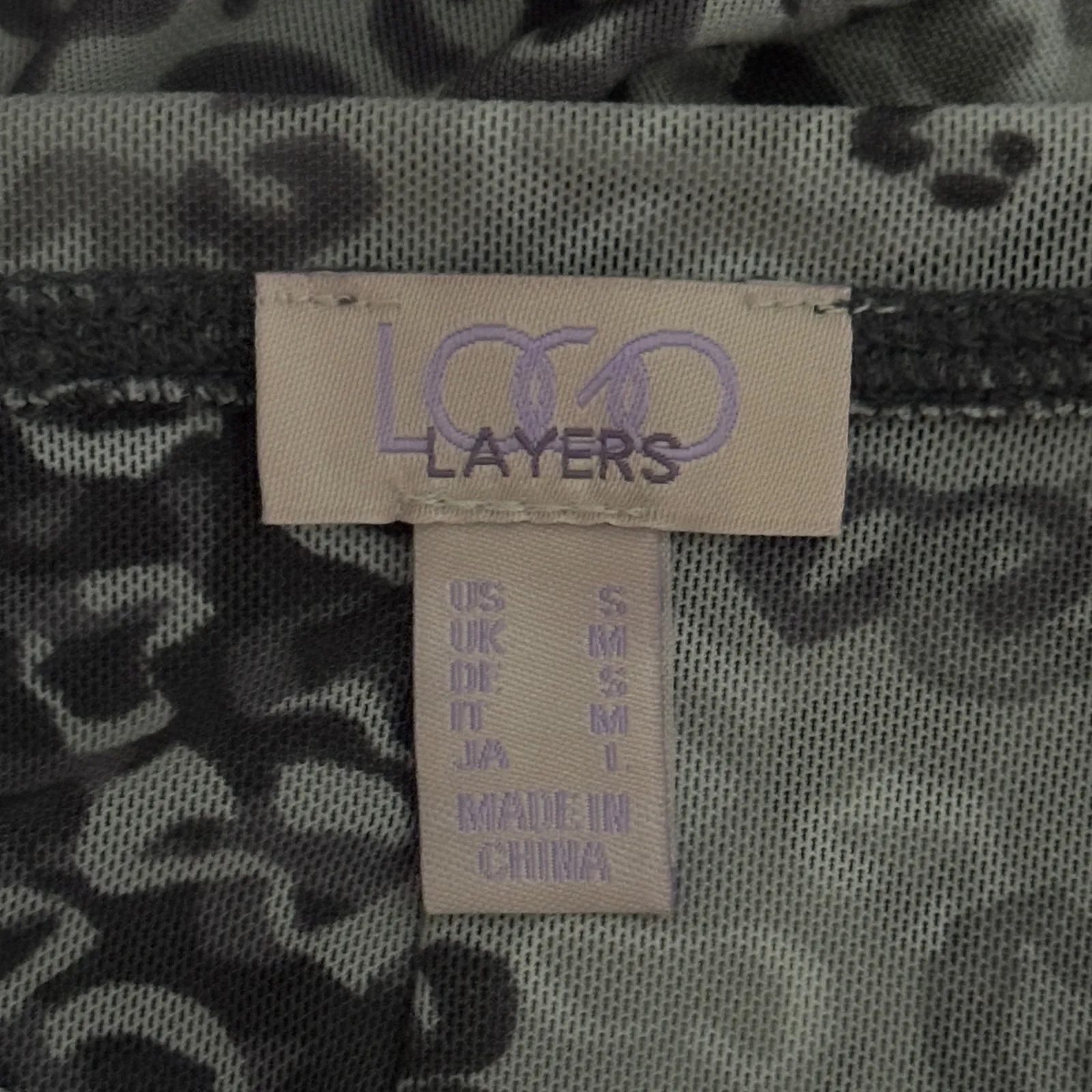 Logo Lori Goldstein Layers Shirt Leopard Print Mesh Neutral Gray Black Size‎ S - Image 7