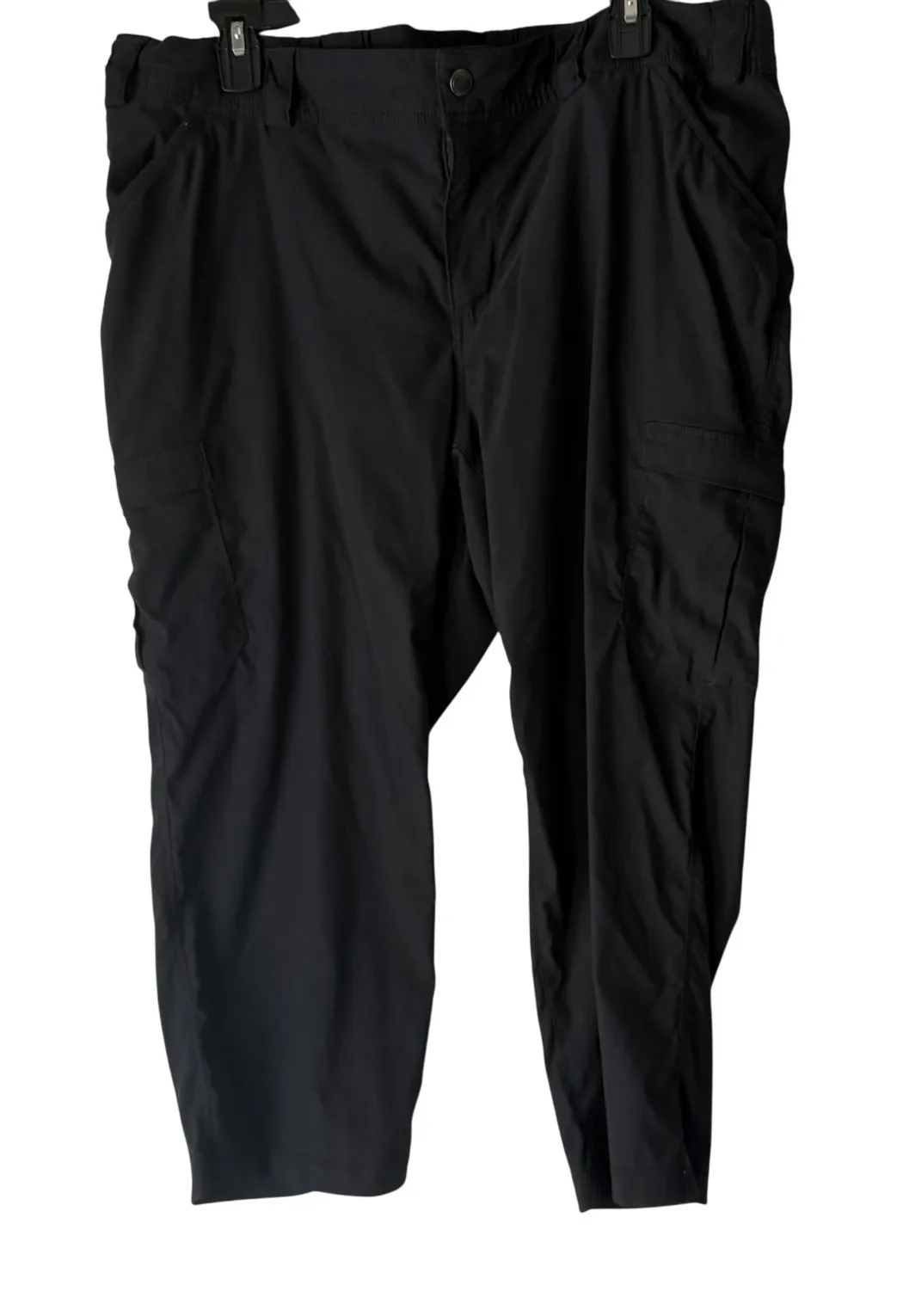 Duluth Trading Black Cargo Pants Womens 18W Elastic Waist Pockets Lightweight - Image 1