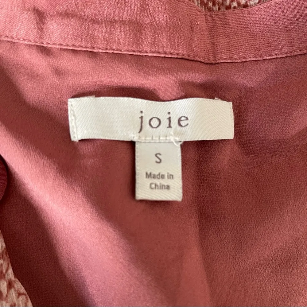 Joie "Hilarie" Silk Dress Size Small Snake Print Dusty Pink Sleeveless Midi - Image 7