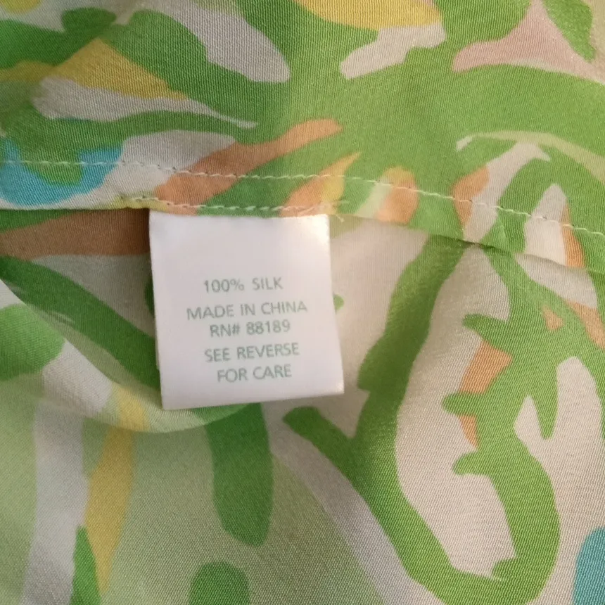 Lilly Pulitzer Pastel Floral Blouse Elsa Silk Top Vacation Resort Womens Small - Image 6