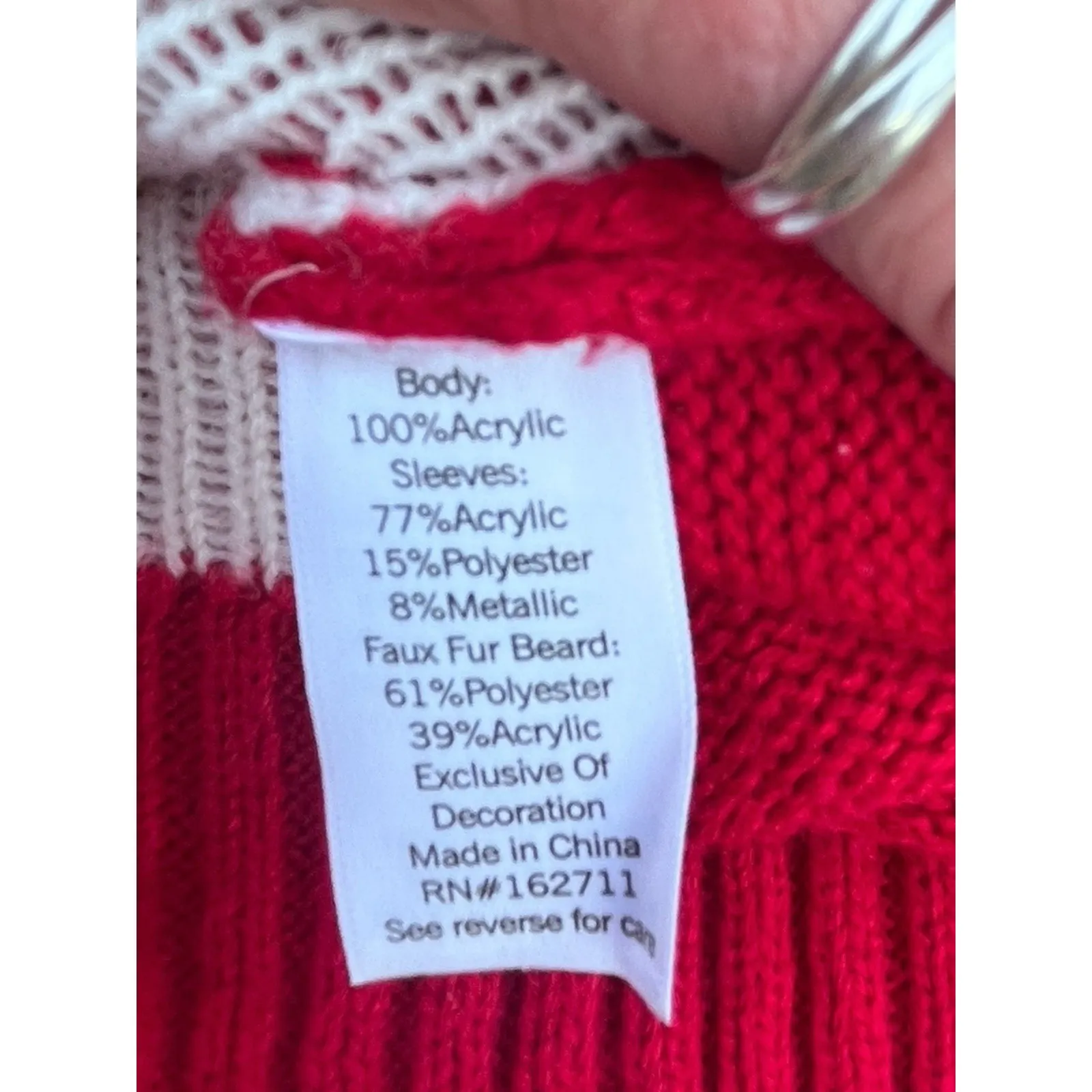 Celebrate Together Gnome Ugly Christmas Sweater Medium Santacore Holidays Party Red Size XS - Image 5