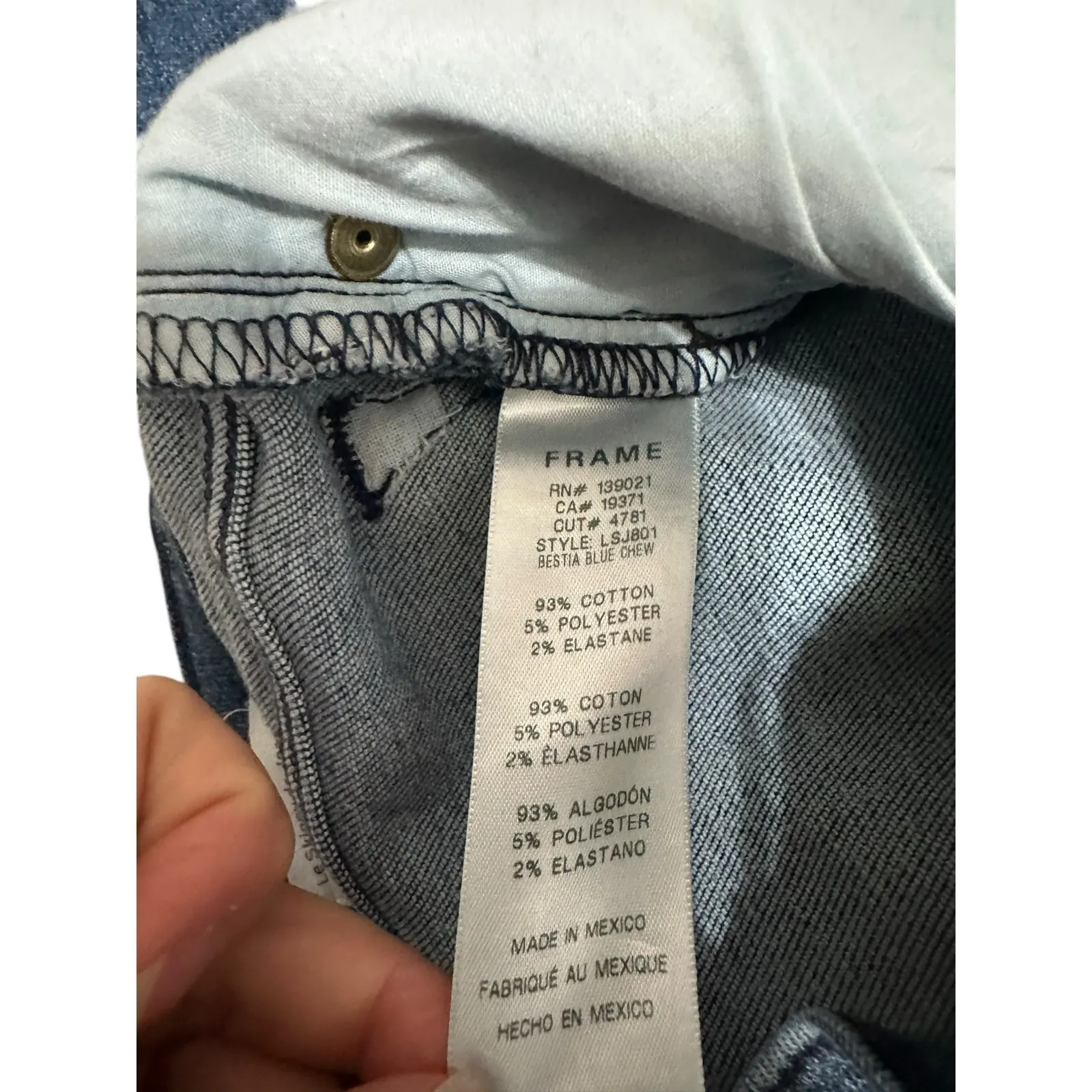 Frame‎ Le Skinny De Jeanne Bestia blue chew jeans size 26 - Image 3