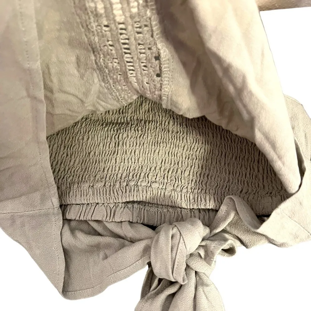 Ocean Drive Crinkle Crochet Handkerchief Top Olive - Image 9