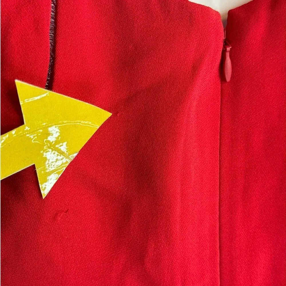 Jonathan Simkhai Crepe Combo Mini Ruffle Dress in Fire‎ Red Size 6 NWT - Image 14