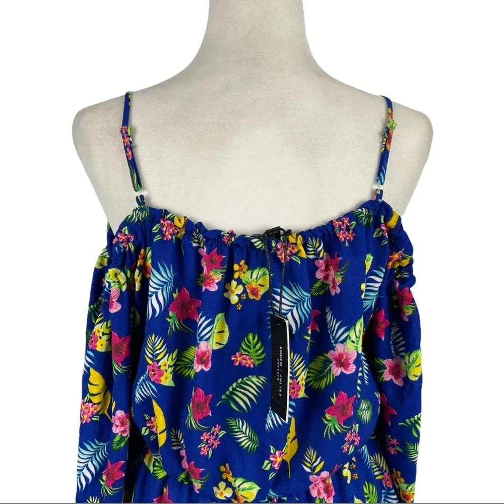 NWT Romeo & Juliet Couture Ruffle Hem Floral Romper M - Image 9