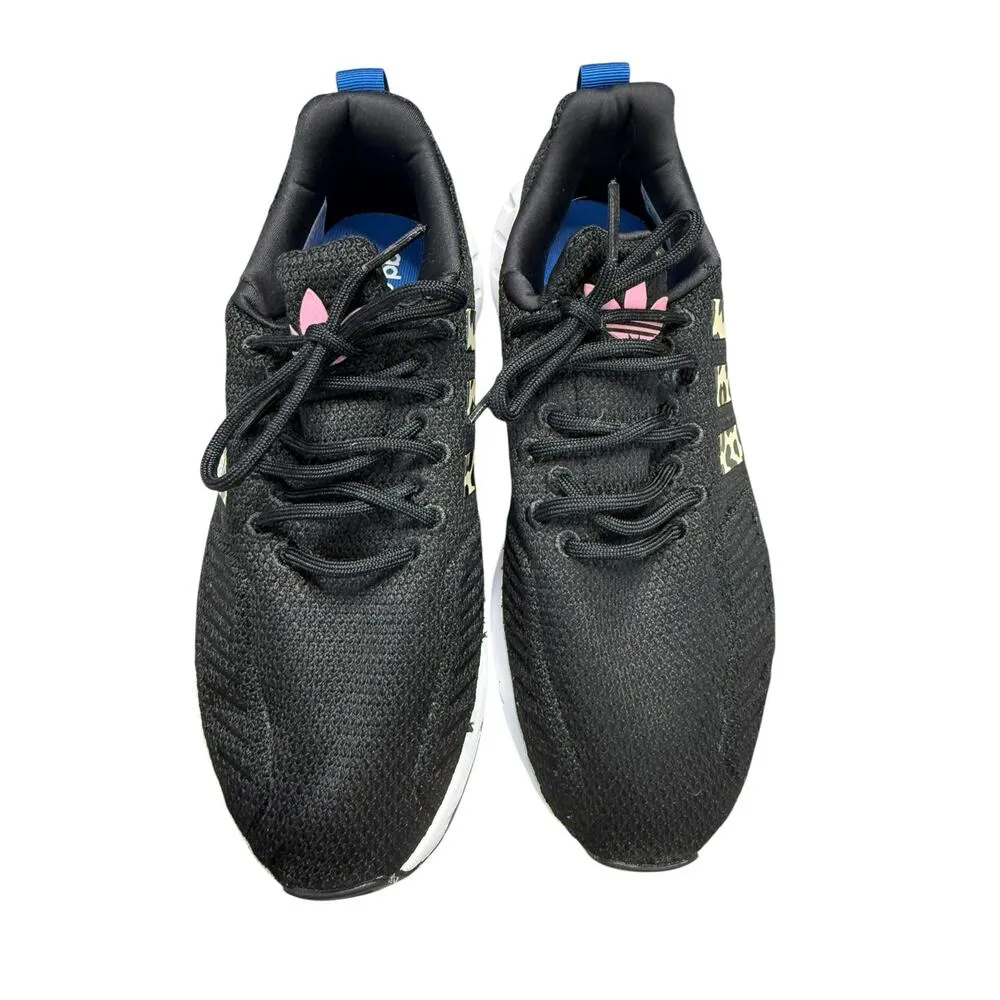 Adidas Athletic Sneakers Women 6 Black Pink Leopard Swift Run 22 Gym Running - Image 2