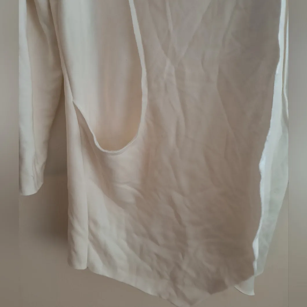 Soft Surroundings Off White Soft Cozy Cotton Ribbed Open Front Cardigan Large - Image 4