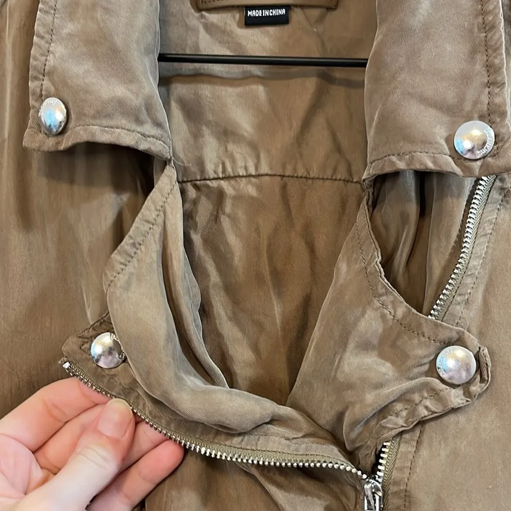 Blank NYC Military Style Brown Jacket w/ Functional Zippers - Size Medium - Image 3