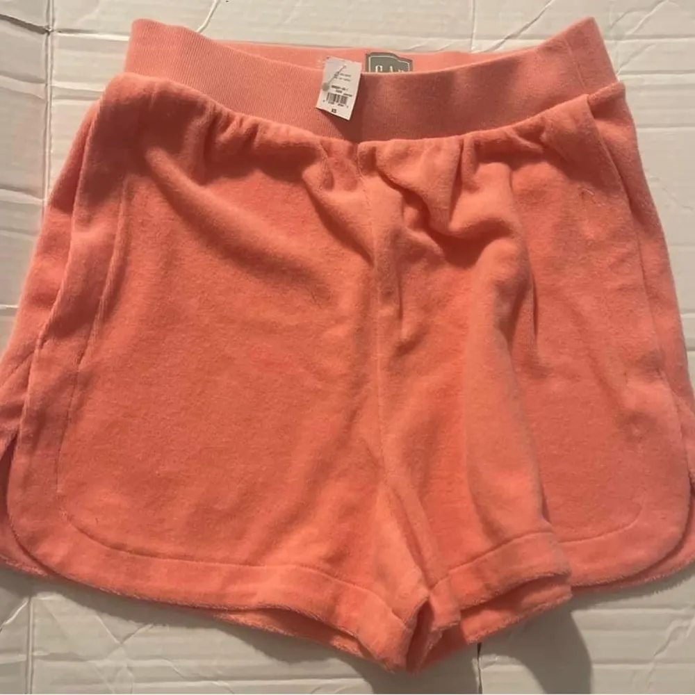 XS High Rise Towel Terry Shorts NWT Orange Coral - Image 5