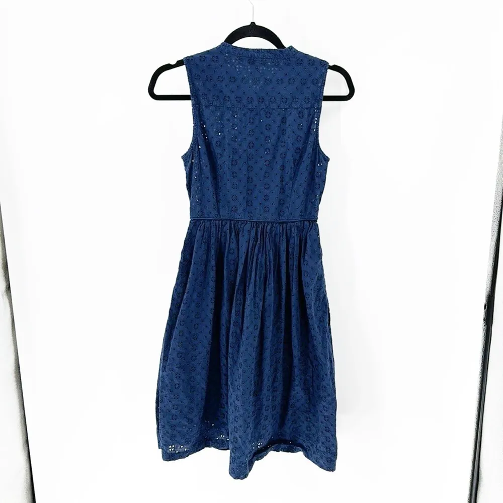 J.Crew Eyelet shirtdress nautical preppy coastal summer Hamptons classic chic Blue Size 4P - Image 11