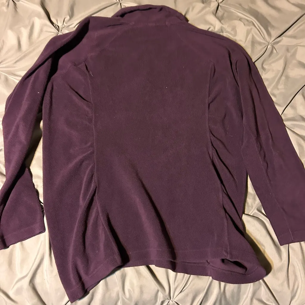 Butter Fleece Mock Neck Shell Button Super Soft Warm Pullover Purple Sweater XL - Image 8