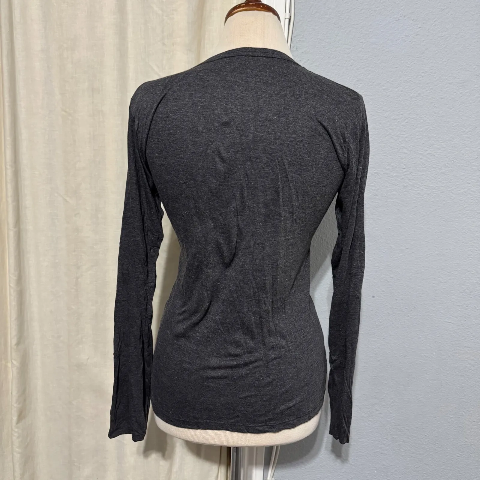 Lokazu Om Mandala Graphic Long Sleeve Bohemian Indie T Shirt Women Size Medium Gray - Image 5