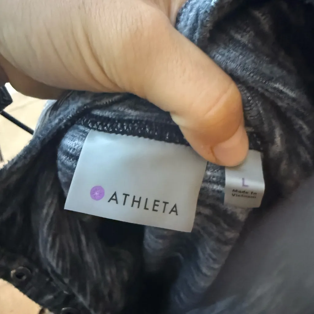 Athleta Space Dye Coastal Fleece Funnel Neck Top - Image 3