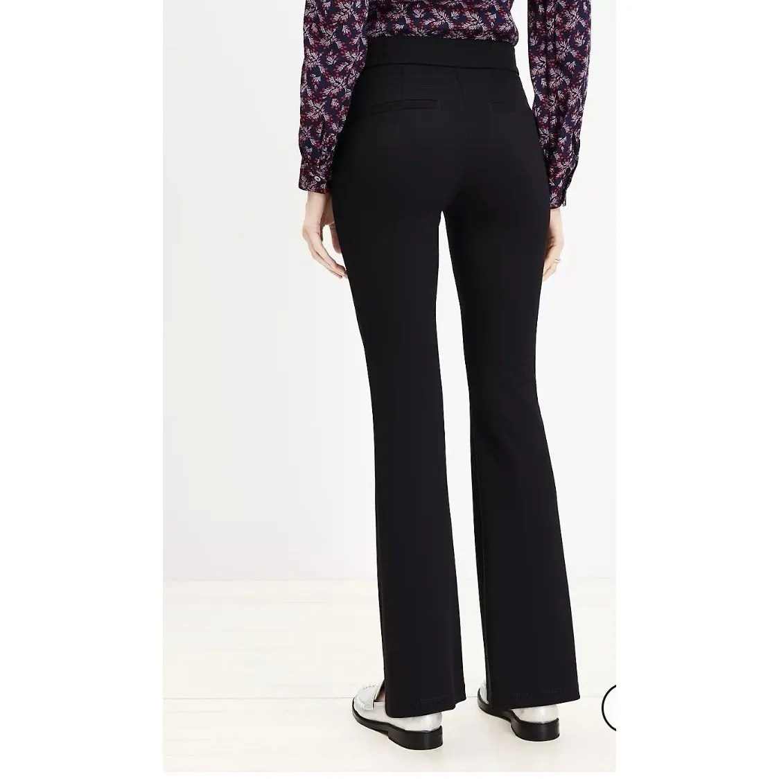 Loft Women's Size 2 Split Hem Flare Ponte Twill Pants Stretch Casual Business - Image 4