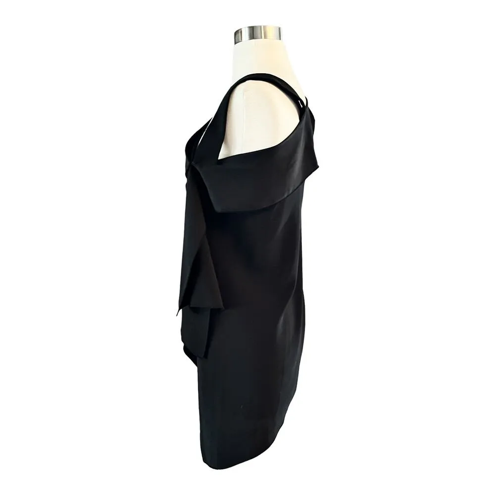 ANNA CATE Nicole Black Top Asymmetrical Blouse Reversible Designer Small EUC - Image 4