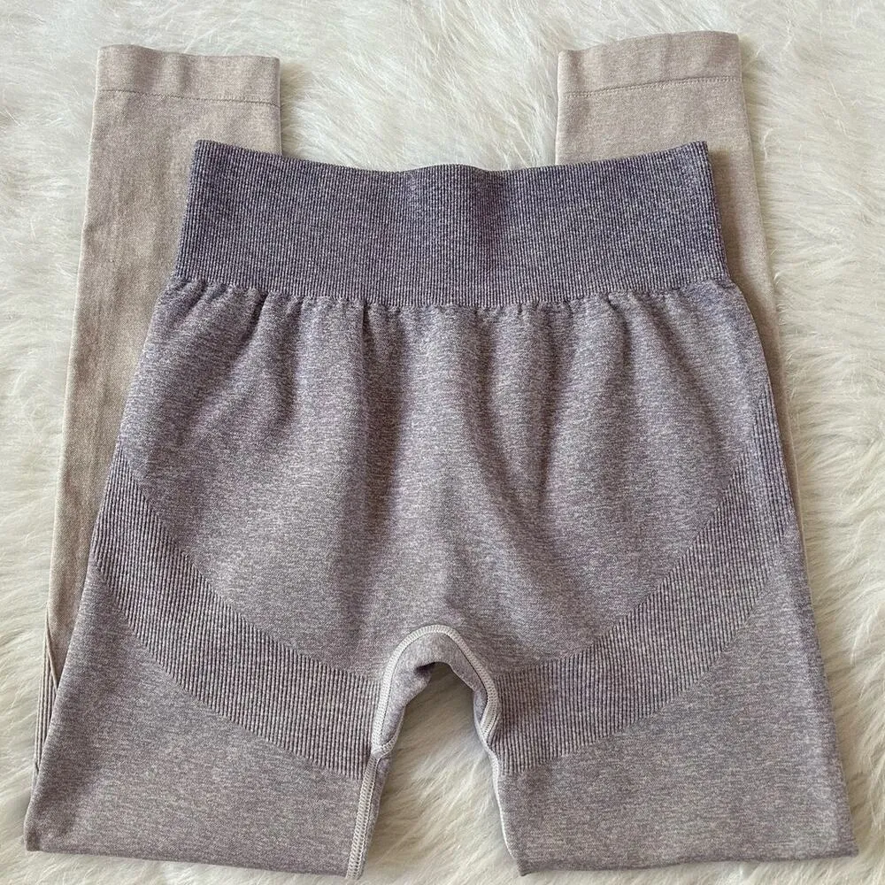 AYBL Pulse Seamless Purple Lilac Ombre Running Gym Workout Leggings Size Medium - Image 5