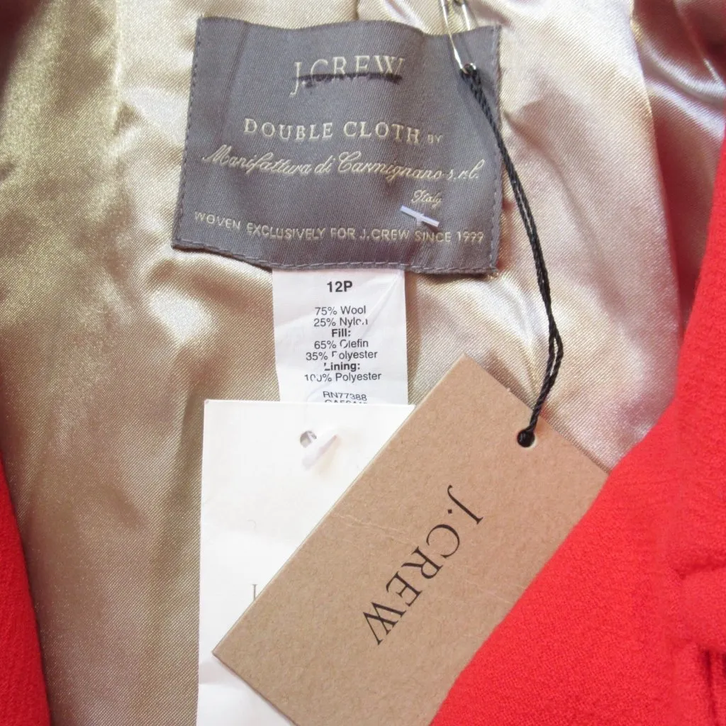 NWT J.Crew Classic Lady Day Coat in Bright Cherry Italian Doublecloth Wool 12P - Image 5
