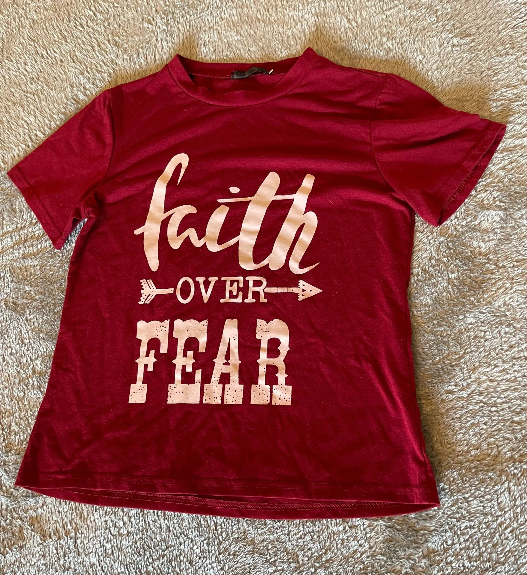 Faith Over Fear Shirt Red - Image 2