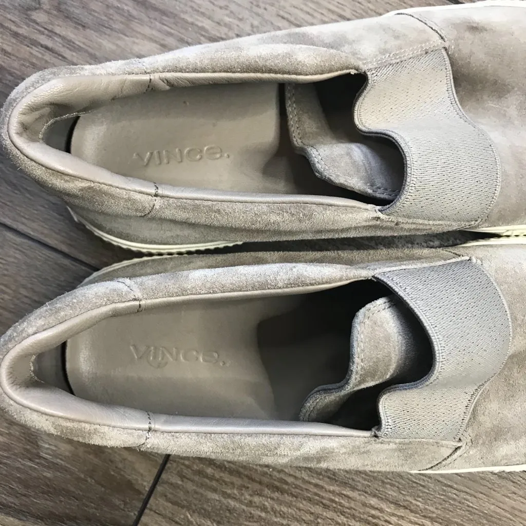 Vince Vince Kirkland‎ Suede Slip-On Sneakers in Woodsmoke Women's Size 8M EU 38 - Image 10