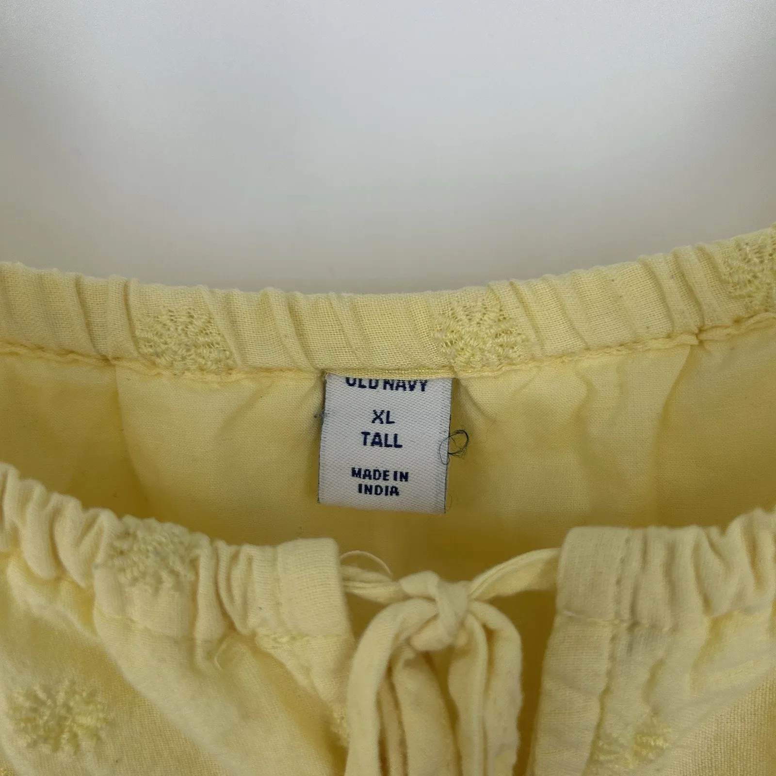 Old Navy Yellow Tiered Maxi Sun Dress Embroidered Sleeveless Pockets Sz XL Tall - Image 10
