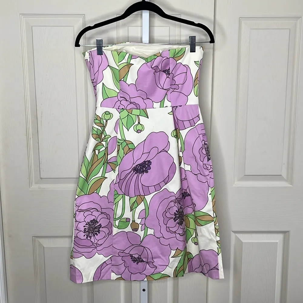 COPY - Loft Preppy Floral Tube Hamptons Dress Size 2 New - Image 4