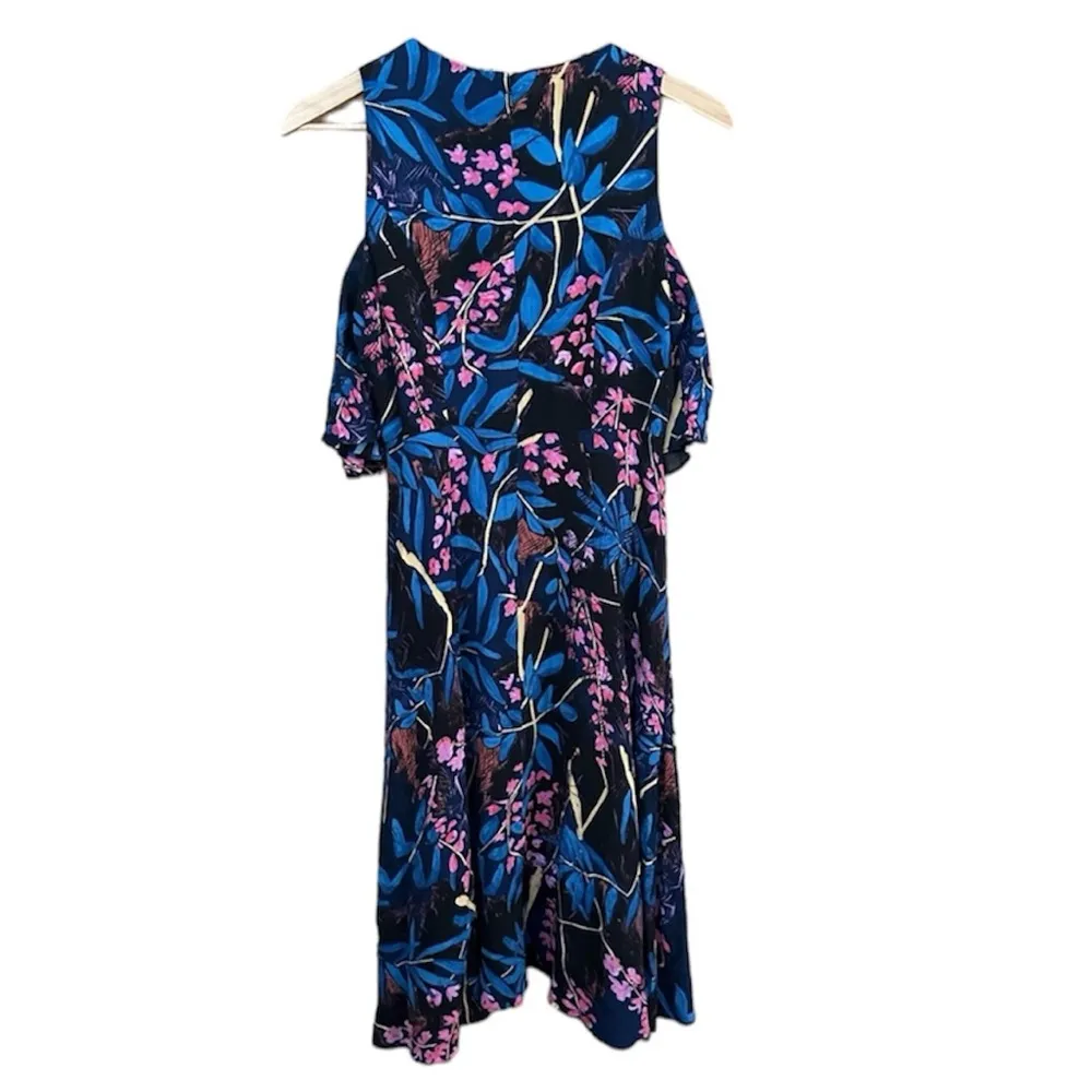 Anthropologie Maeve Elia Multicolor Floral Cold Shoulder Swing Dress - Image 7