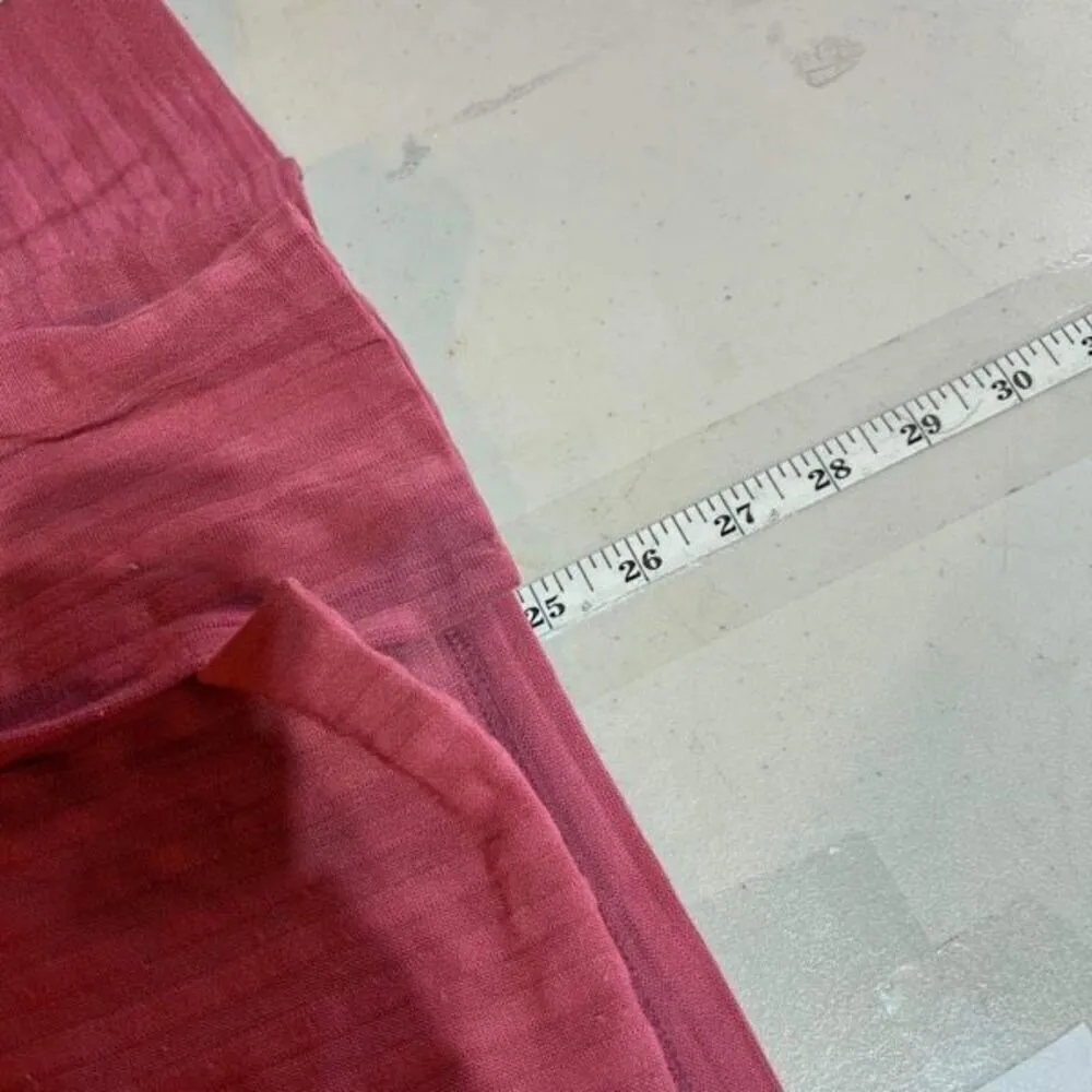 Ibex Women's Shadow Stripes Merino Wool Open Front Cardigan Pink Size Medium - Image 9