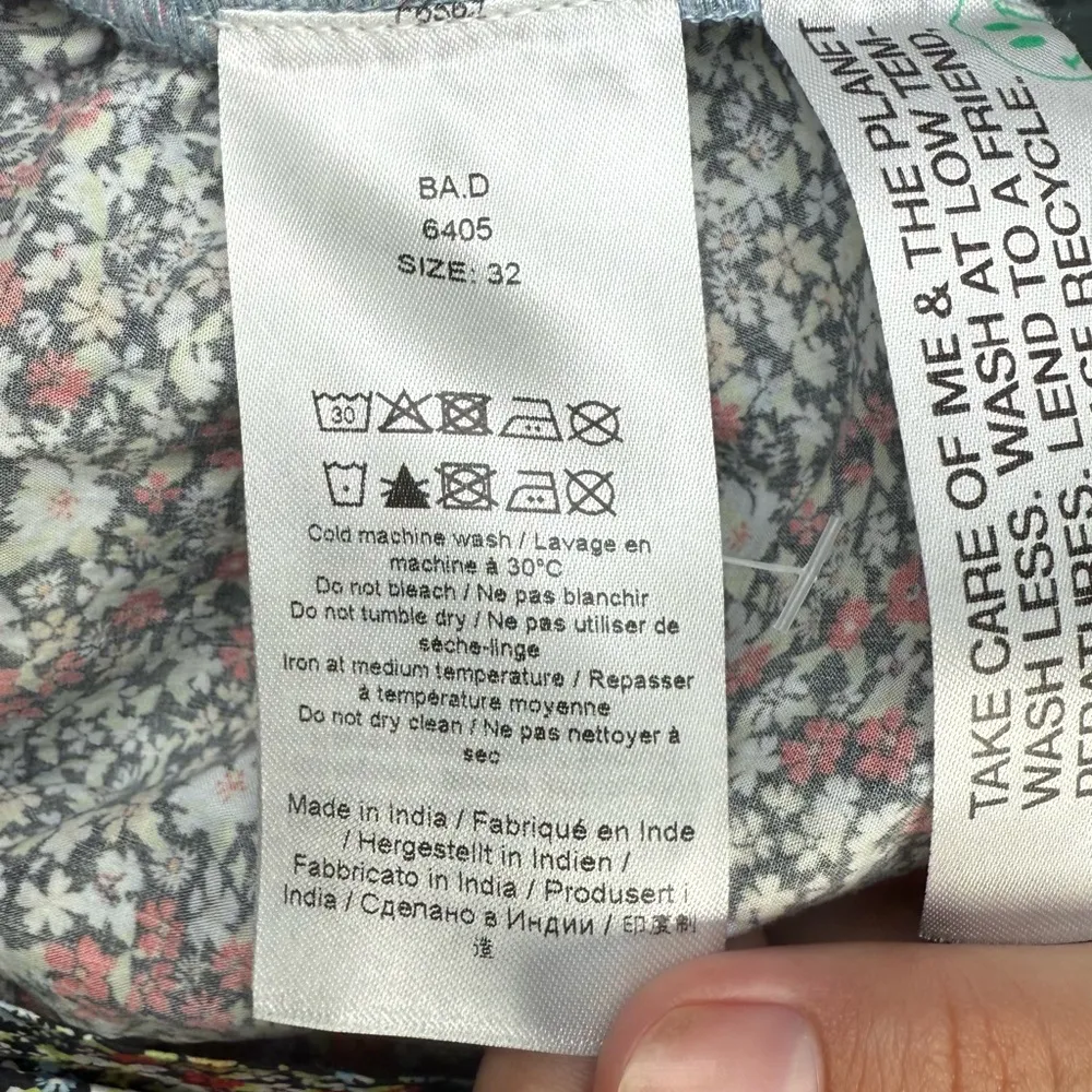 GANNI Ruched Floral-Print Organic Cotton-Poplin Mini Dress Size 0 - Image 8