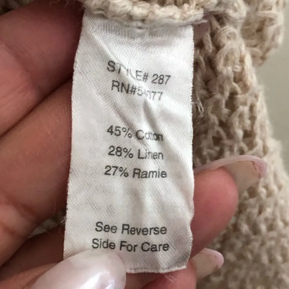 🔵 SALE 3/$25 CABI TEACHERS PET CREAM OPEN CARDIGAN COTTON LINEN RAMIE SWEATER S - Image 5