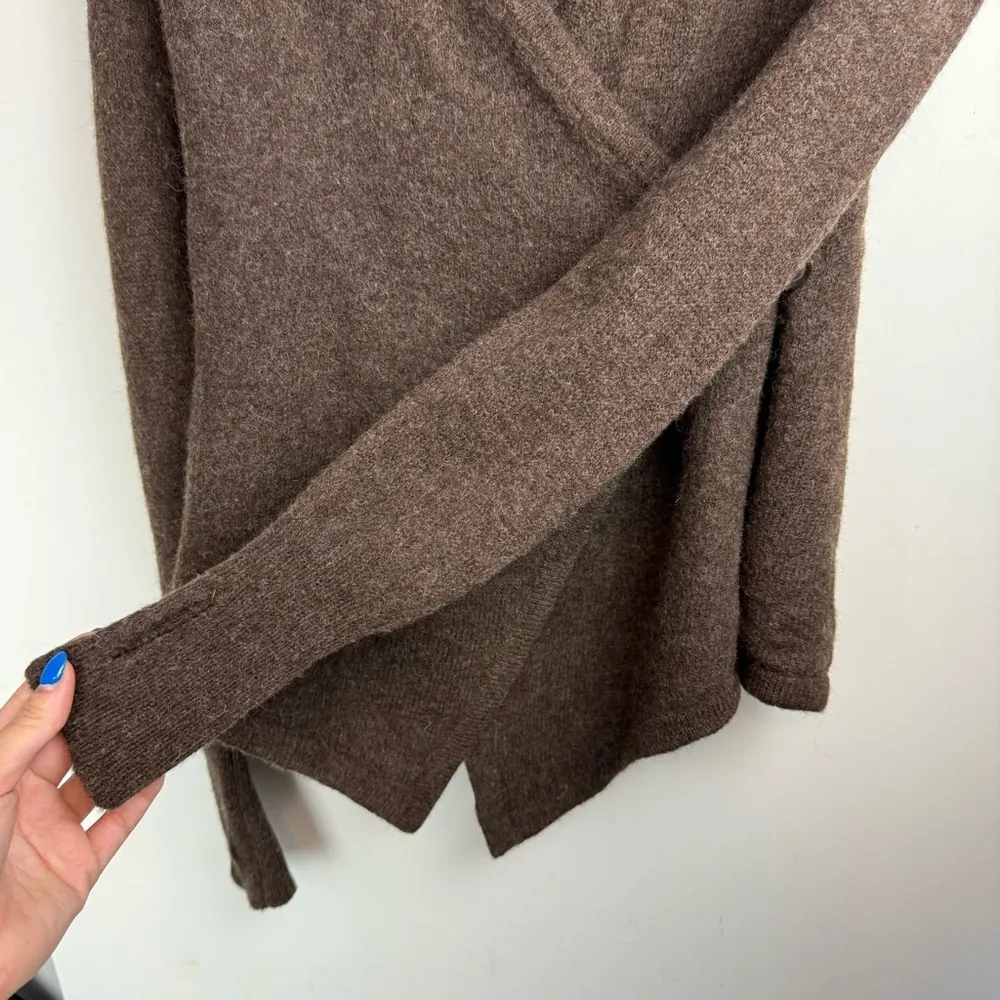 Betabrand Black Sheep Wool Alpaca Wrap Cardigan Sweater Brown Sz S/M - Image 9