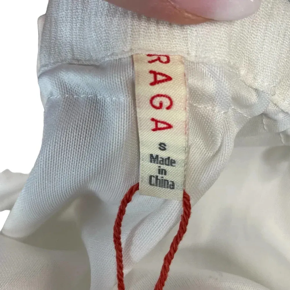 Raga Flora Romper White Embroidered Tasseled Size‎ Small - Image 10