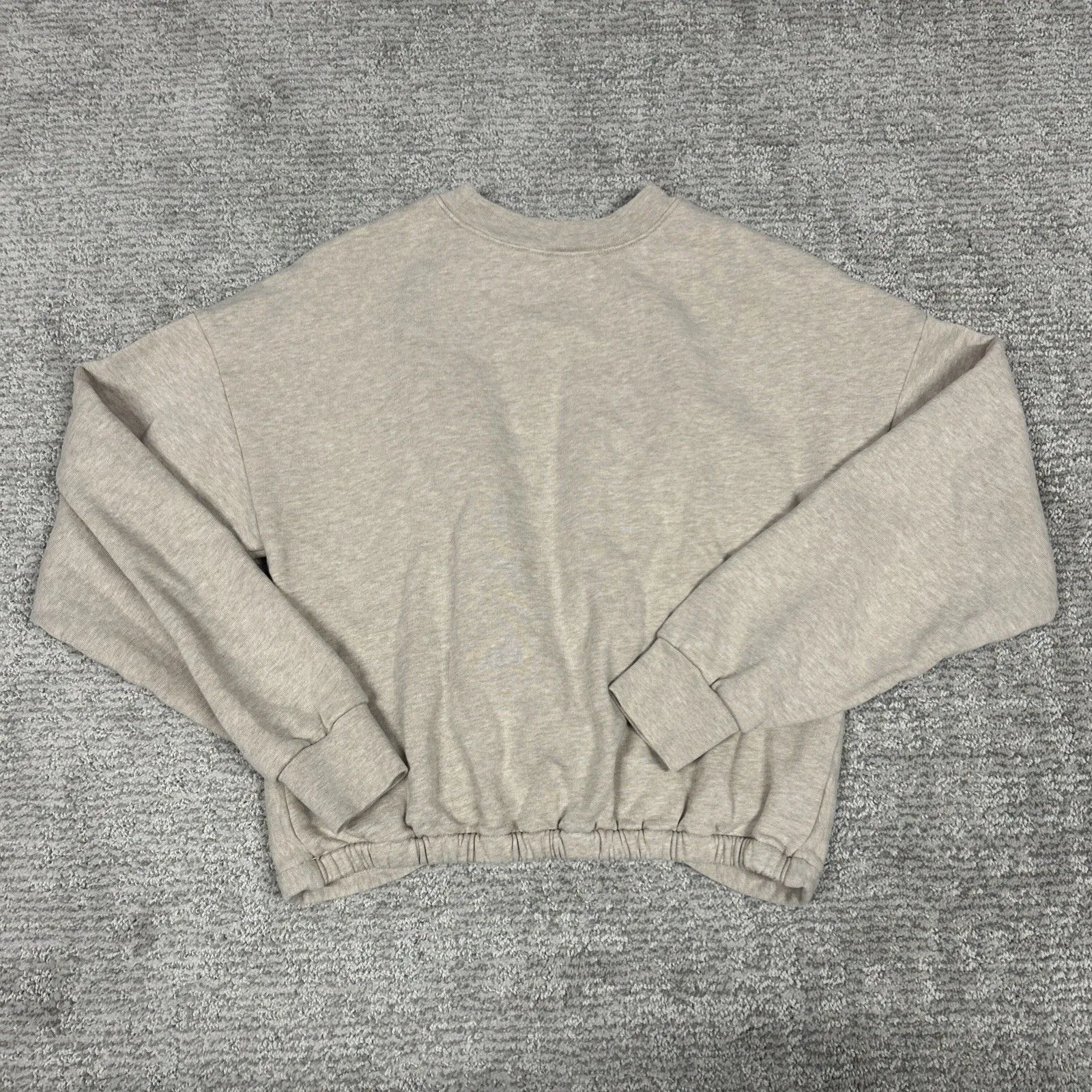 Frame Sweatshirt Womens XS Beige Oatmeal Heather Twist Front Terry Cloth Lined - Image 5