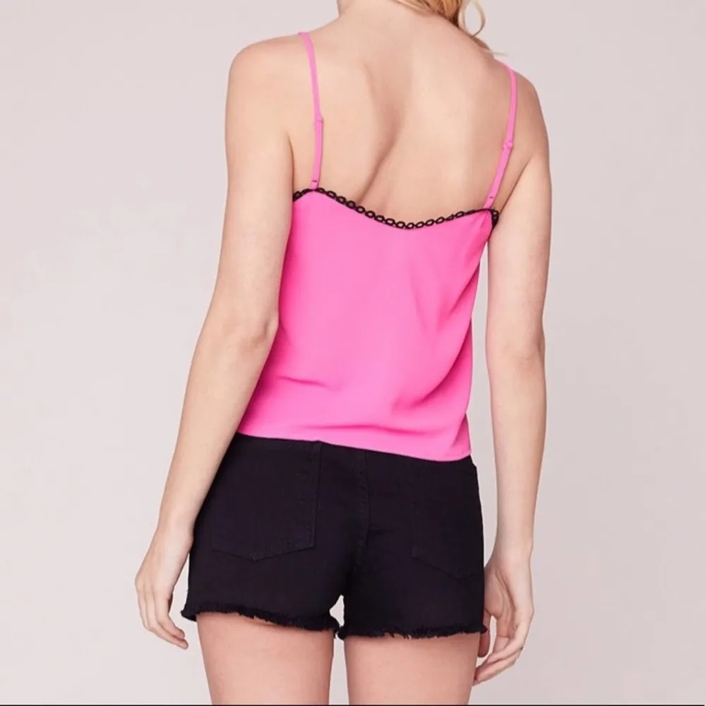 BB Dakota Women's Pink One Hot Minute Bubble Crepe Button Front Cami Tank sz S - Image 6