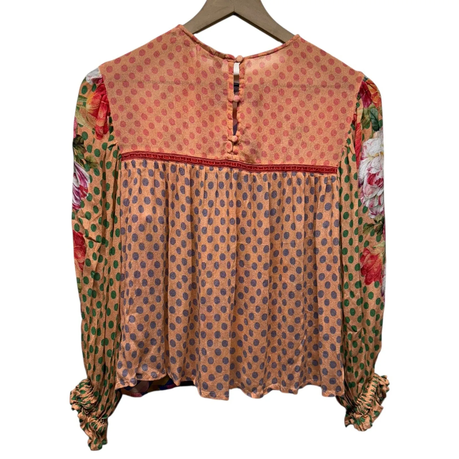 Bl^nk‎ London Anthropologie Miranda Peasant Blouse XSP Floral Boho Artsy Top - Image 3
