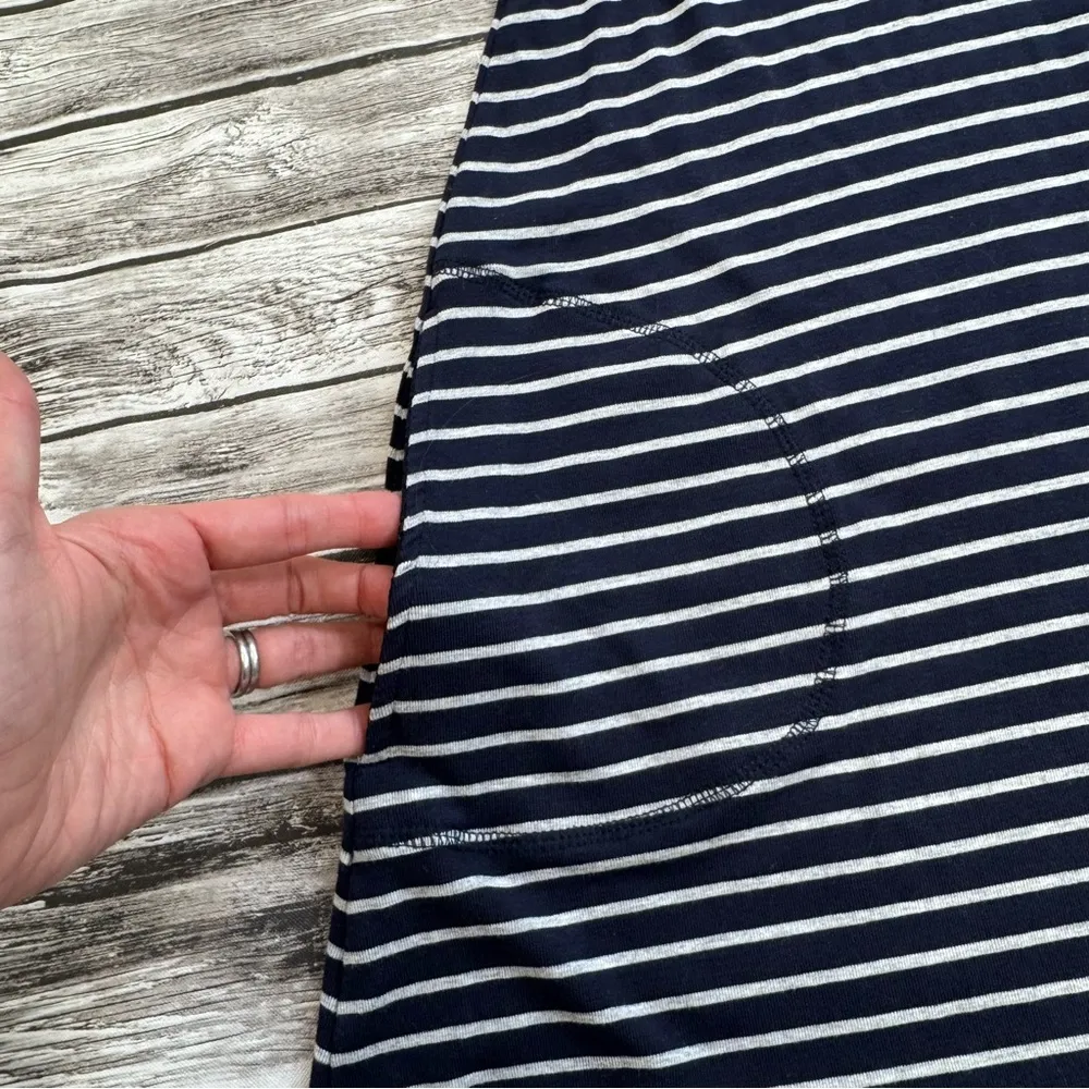 Athleta Women's A Line Tank Dress XS Extra Small Dark Navy Blue Grey Gray Stripe - Image 5