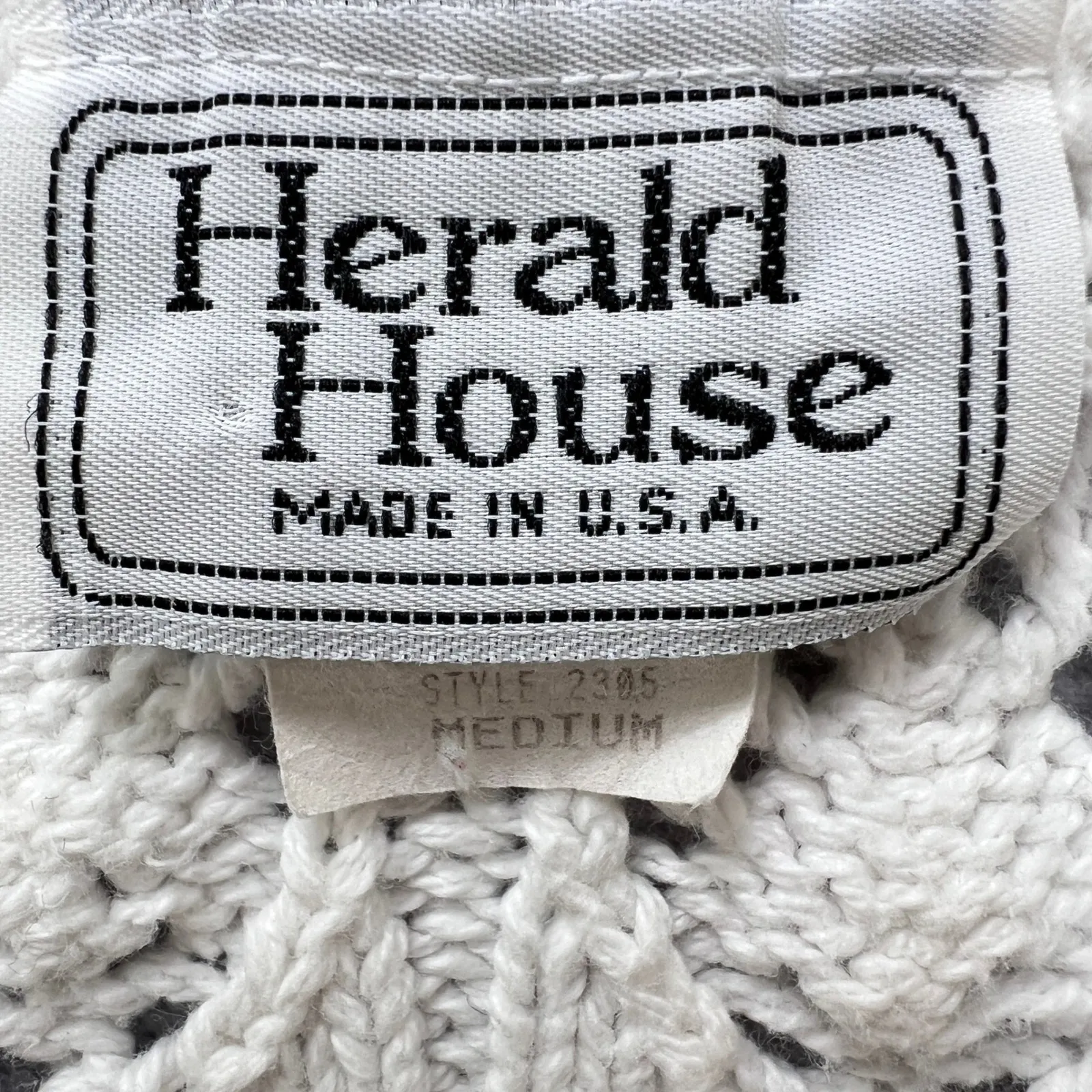 Vintage 80s 90s Herald House Sweater Women's M‎ White Crochet Knit USA Made Size M - Image 4