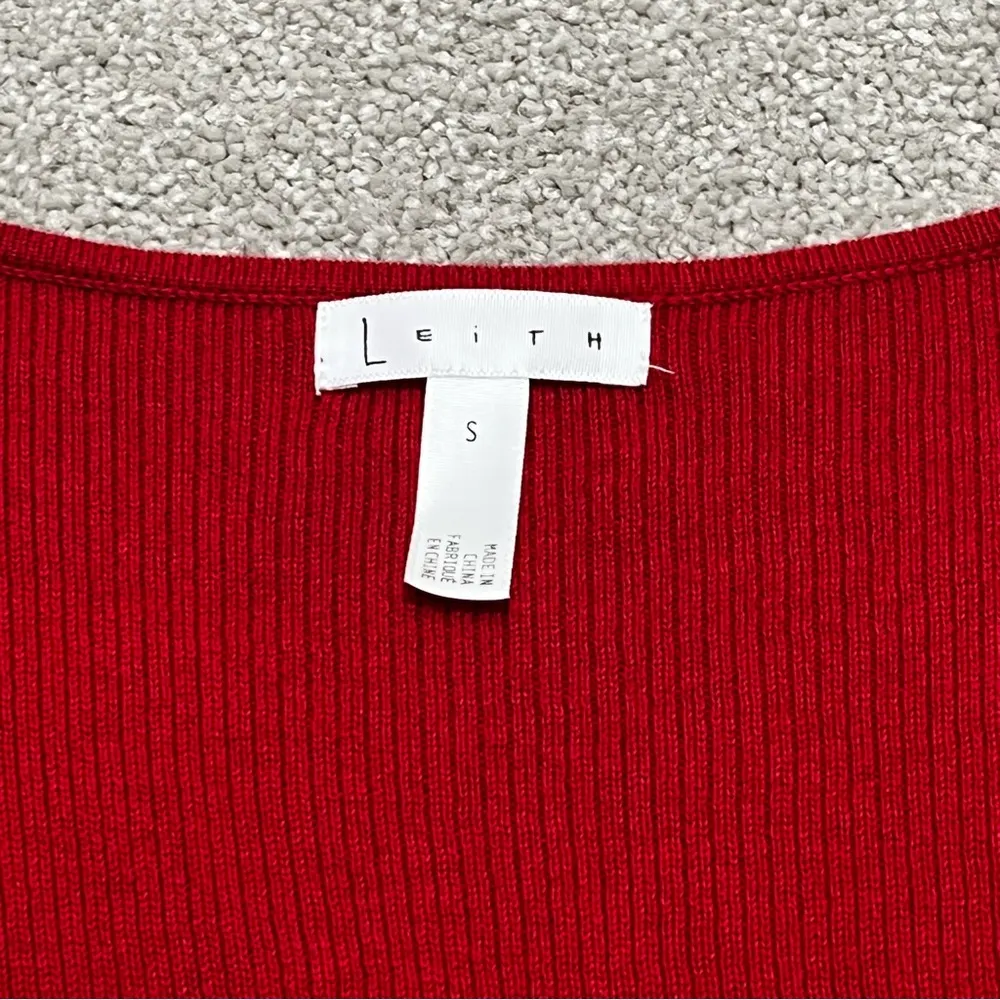 NWOT Leith Rib Wrap Sweater Top in Red - Image 5