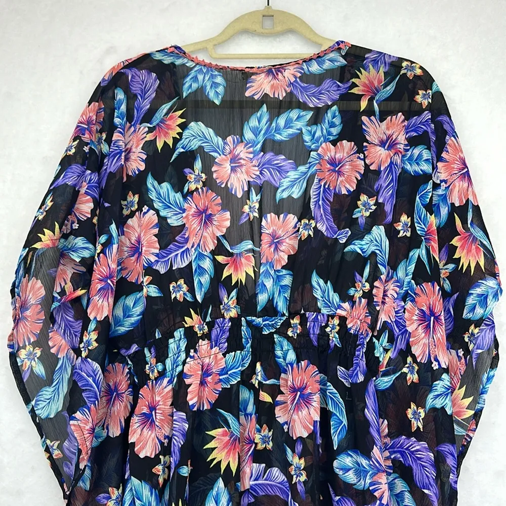 Miken TROPICAL FLORAL Print Smocked Waist Cover - Image 10