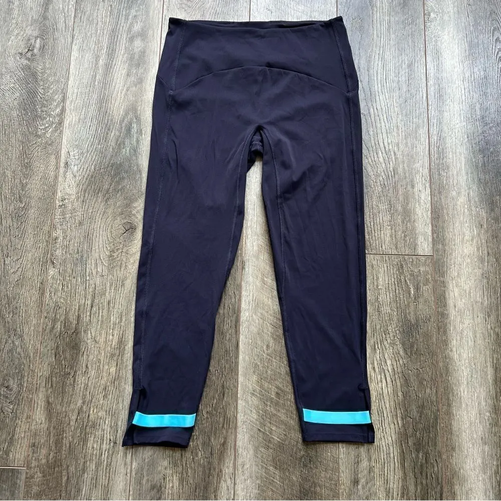 Zyia Navy Strap Deluxe Hi-Rise Leggings Size 8-10 24” Active Athletic Pants - Image 6