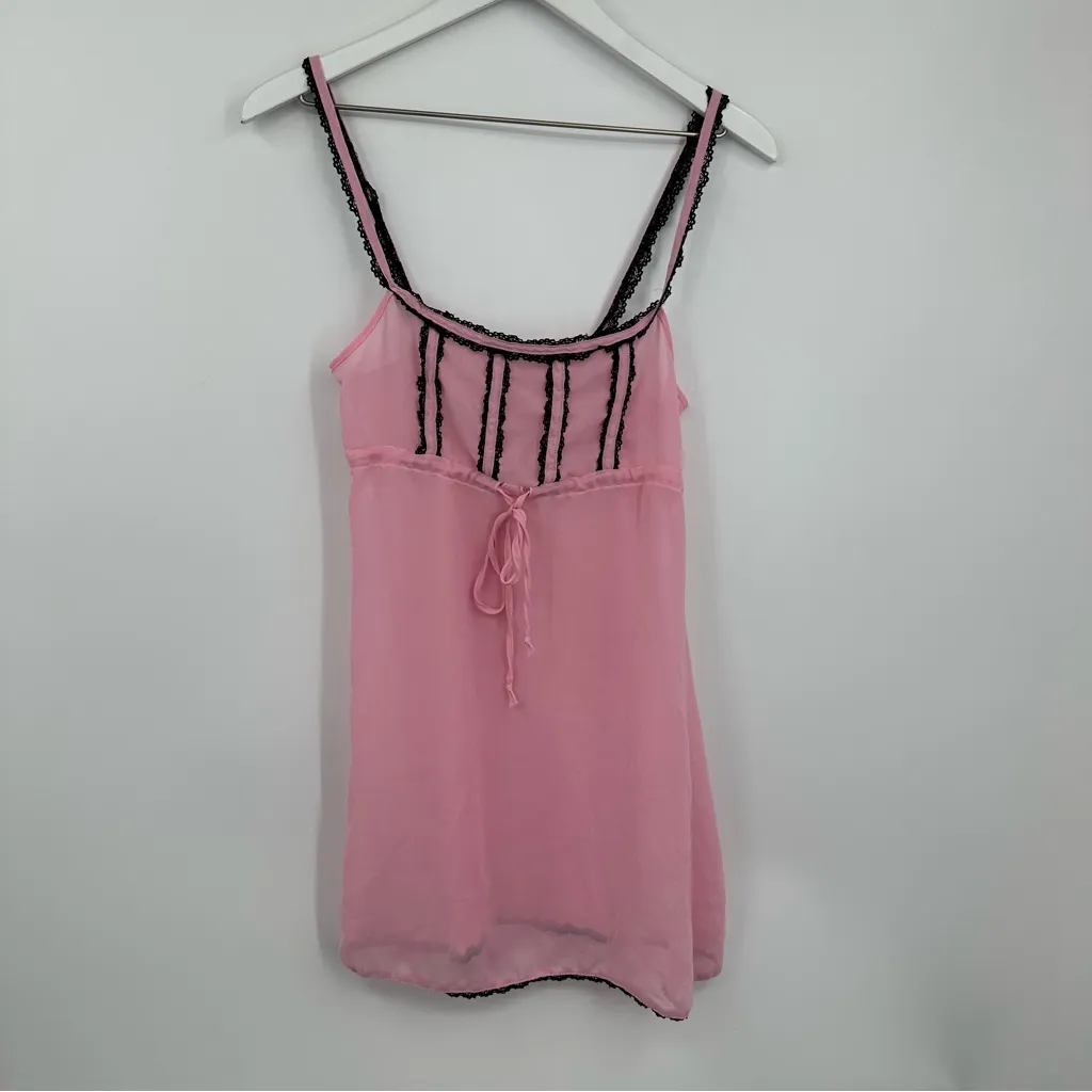 Vintage Y2K Pink Baby Doll Slip Gown Size Small Early 2000s - Image 2