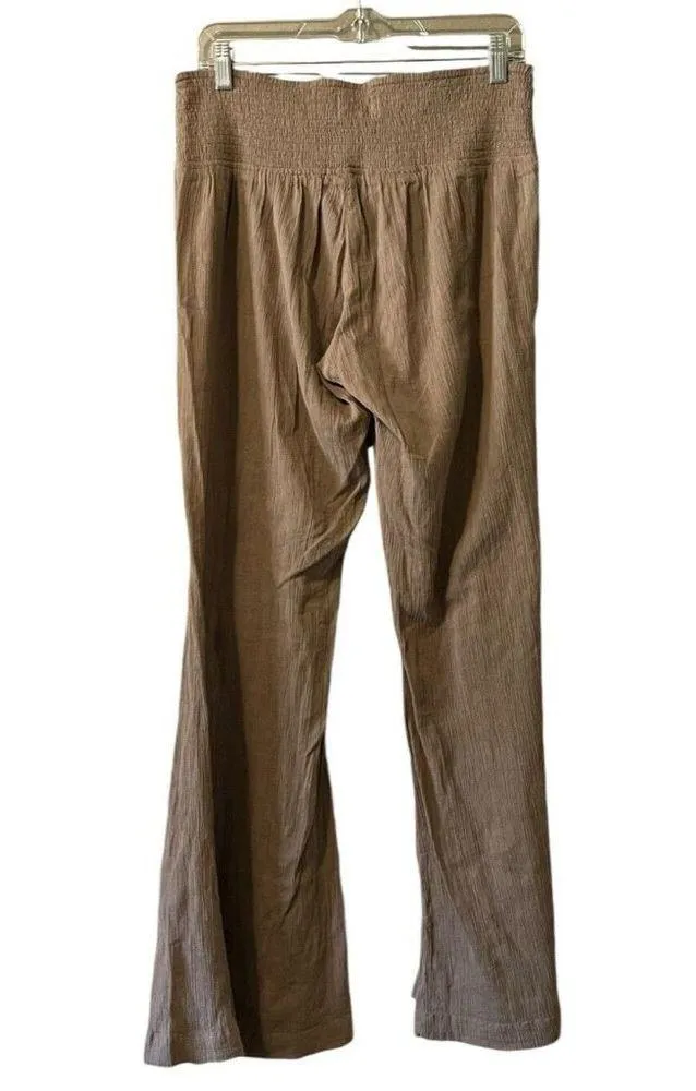 American Rag Pants Womens‎ Casual Wide Flare Leg Size XL Pleated Brown Stretch - Image 2
