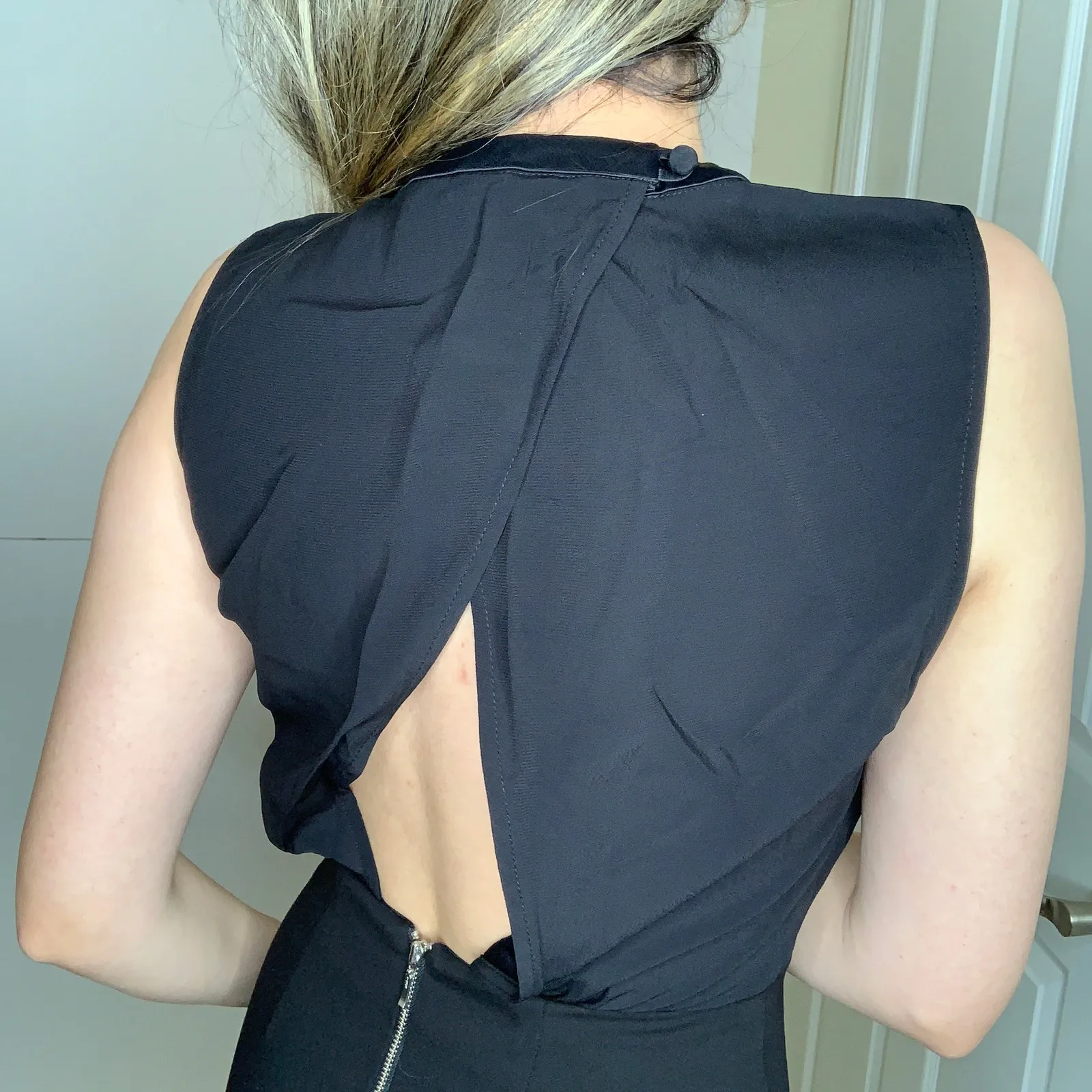 Bec & Bridge Black Faux Wrap Asymmetrical Dress Womens Size 4 - Image 5