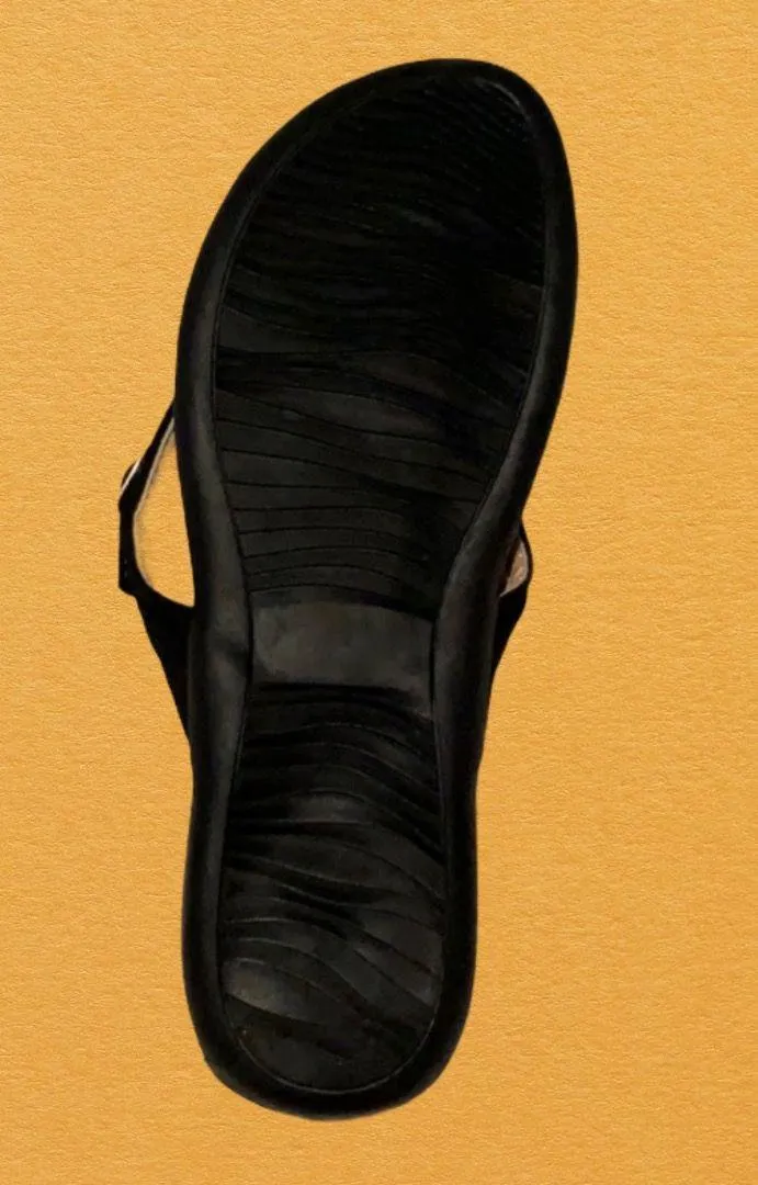 Black Flat Sandals Size 7 - Image 2