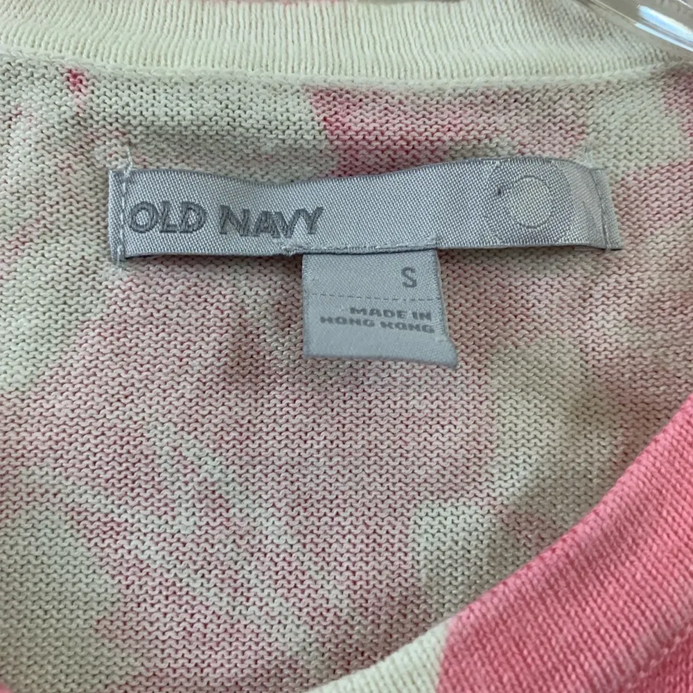 Old Navy  Strawberry Print Button Down Pink/Cream Cardigan - Image 2