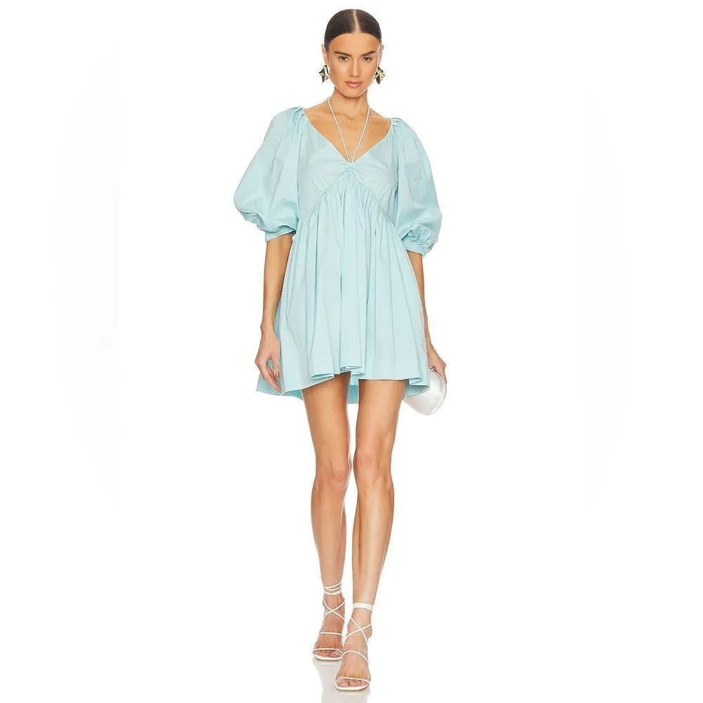 L'Academie Ilana Mini Dress in Baby Blue - Image 3